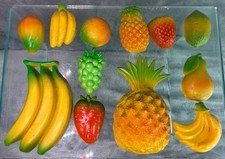 VTG MCM Fruit And Vegetable Plastic Refrigerator Magnets Kitchen Kitschy MidMod picture