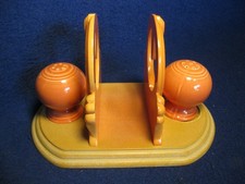 Vintage Fiesta persimmon Napkin Holder Salt & Pepper 1999 - excellent picture