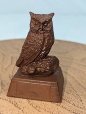 Owl  Sculpture Figurine  Handcrafted From RED MILL MFG USA.  picture
