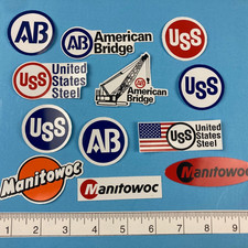 Hardhat Stickers American Bridge United States Steel AB USS Manitowoc Crane picture