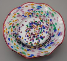 MacKenzie-Childs Molten Confetti Blown Glass 8” Plate, Vintage, New York, Decor picture