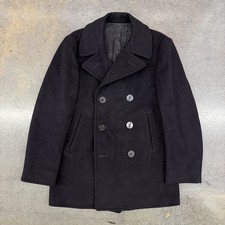 VTG 40s WWII US Navy Wool Peacoat Naval Clothing Factory Size 38 Jacket USN picture