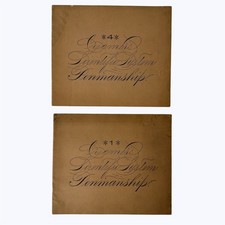 1890 Creamers Scientific System of Penmanship Booklets No 1 & 4 Antique Ephemera picture