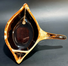 Vintage Pfaltzgraff Gourmet Brown Drip Glaze Double Spout Gravy Boat Sauce Pitch picture