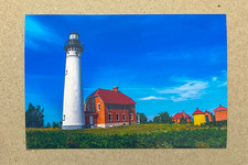 New postcard 4x6 Au Sable Lighthouse Pictured Rocks National Lakeshore Michigan picture