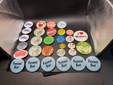 30 Vintage Pinback Button Lot Big Bear Old Miners Days Norco Weber 1980s  picture