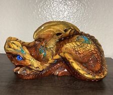 Windstone Editions Female Dragon Brown Gold & Turquoise 1985 Pena picture