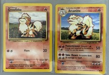 VINTAGE Lot of 2 - 1999 Pokemon Base Set - Arcanine Growlithe picture