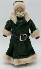 Vtg Santa Claus In Green Corduroy Coat Soft Body With Kaiser Stand picture