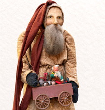 Arnett's Country Store Primitive Santa Toy Cart Folk Art Christmas Large 28