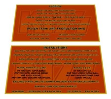 Bally Kiss Pinball Custom Apron Instruction Cards Hi Resolution picture