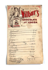 c.1900 Wilbur's Chocolate Cocoa Advertising Letterhead sign ephemera  picture