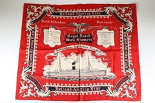 Holland America Line Royal Dutch Mail Steamers Souvenir Textile Ship 22