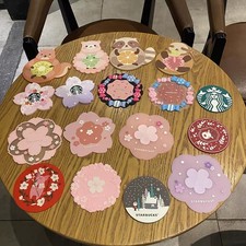 Starbucks Cherry Blossom Silicone Coaster Cute Cartoon Coaster Anti-slip Coaster picture