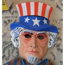 Vintage Collegeville Costume Uncle Sam Halloween Mask And Outfit - USA Read picture