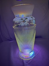 Fenton 6656 VX Autumn Gold Opal Daisy Blue Adam's Rib Vase 9