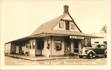 OLD DEPOT 1940s kennebunkport me real photo postcard rppc maine diner picture