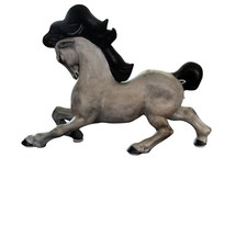 VTG MCM Frank Engle Studios Newburgh, IN Gray Stallion Horse Ceramic Figurine picture