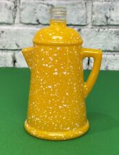 Vintage AVON Country Style Yellow W/White Specs Coffee Pot Soap/Lotion Dispenser picture