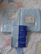 Vtg 1970s Sears Blue Full Size Sheet Set Perma-Prest Muslin SEALED NRFP NIP NOS picture