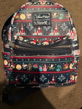 Disney Parks 2020 Mickey Mouse Castle Ugly Sweater Christmas Loungefly Backpack picture