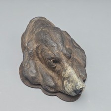 Antique Cast Iron Cold Painted Dog Basset Hound Form Paper Clip picture