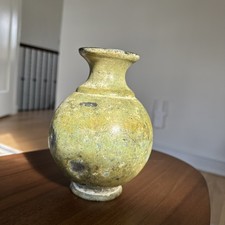 Antique Old Bronze Asian Vessel Vase Collectible Home Decor 7” picture