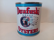 Vintage Daufuski Oyster Brand 1 qt. can - (RE-POP COLLECTIBLE) New  picture
