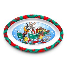 1995 Looney Tunes Christmas Plate Tray Bugs Tweety Daffy Taz Holiday Vintage picture