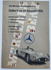 Poster Mercedes 1955 original victory poster Grand Prix Sweden Fangio Kling picture