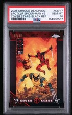 2025 Topps Chrome Deadpool Black Refractor 10/10 OMEGA PSA 10 Wolverine Pop 1  picture