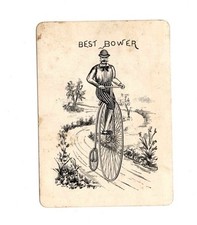 1885-87 1st Bicycle Russell & Morgan Historic Antique Playing Card Joker US8A picture