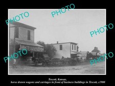 OLD 8x6 HISTORIC PHOTO OF TESCOTT KANSAS VIEW OF THE STORE & MAIN St c1900 picture