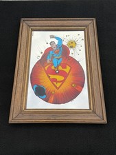 RARE Large 1978 Vintage Superman Mirror Framed HTF 70s picture