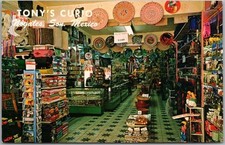 Vintage 1960s NOGALES, Sonora Mexico Postcard TONY'S CURIOS Store Interior View picture