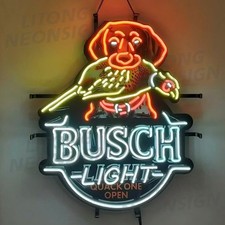 US STOCK Dog Hunt Pheasant Busch Light Neon Sign 24