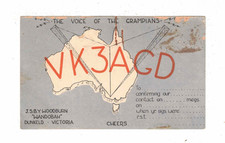 Vintage Postcard c1940s - The Voice of the Grampians, VK3AGD.  Amateur Radio QSL picture
