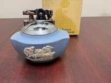 VTG 1950's Ronson Wedgwood Blue Jasperware Table Lighter W/box Paperwork picture