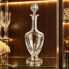 A Vintage Baccarat Crystal Zurich Pattern Footed Decanter and Stopper Signed picture