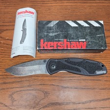 Kershaw Blur Folding Knife Ken Onion 1670BW Black Wash Assisted Open Made In USA picture