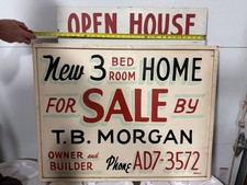 Vintage Real Estate Wooden Sign HEAVY picture