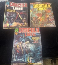 3 Dracula live/Marvel horror comics/magazines #1 + picture