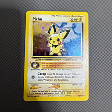 Pichu 12/111 Neo Genesis Holo Rare Unlimited Pokémon TCG Card EN 2000 swirl 💫 picture
