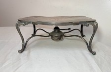 Antique early 19th century handmade forged copper silverplate food warmer table  picture