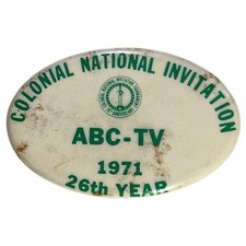 Vintage 1971 Colonial National Invitation Golf ABC Press Pin Pinback Button picture