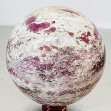 Natural Red Tourmaline Quartz Crystal Stone Sphere Ball Healing 3020G picture