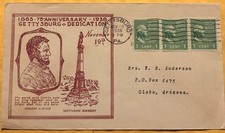 1938 Gettysburg Pa, Civil War 75” Anniversary Dedication, History Postal picture
