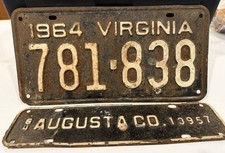 Exp Va Personalized Vanity License Plate Antique And Tax Tag Topper Augusta Co picture