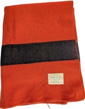 VTG JC Penney Golden Dawn Polar Star 100% Wool Blanket Red Full Queen 86x77 Camp picture