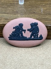 Wedgwood Jasperware Black/Terra Cotta Oval Cabochon or Applique 1-7/8
